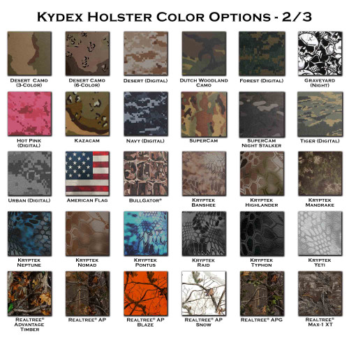Kydex Holster Color Options 2/3