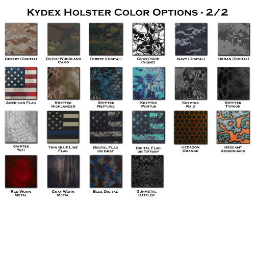 Kydex Holster Color Options 2/75