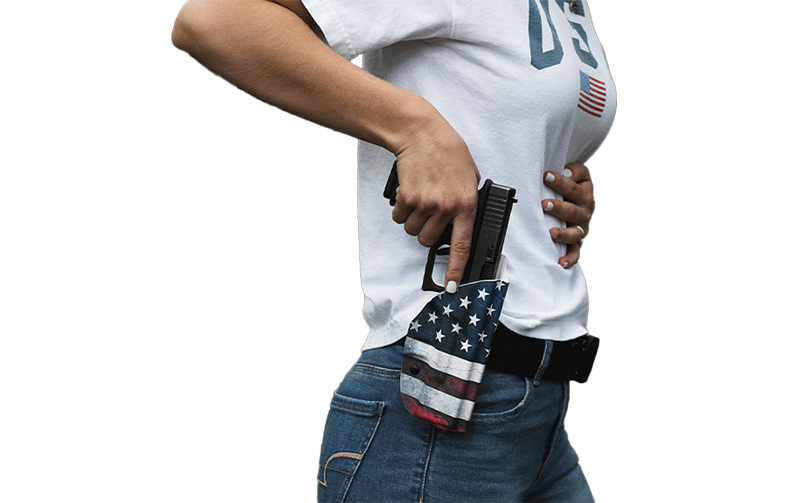 Portrait of an eagle with American flag splatted over it.