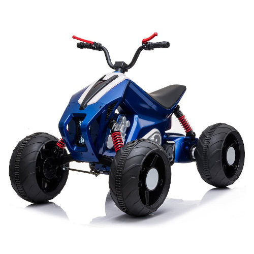 24v Blue Ride on Futuristic Quad Bike with Leather Seat Eva