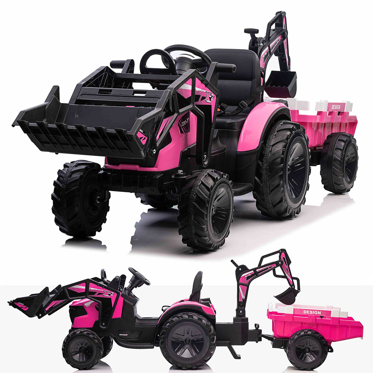 Pink john deere tractor shop ride on