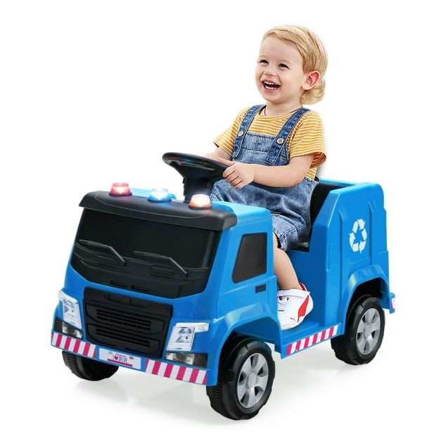 Kids 12v Motorized Ride On Recycling Truck with Role Play