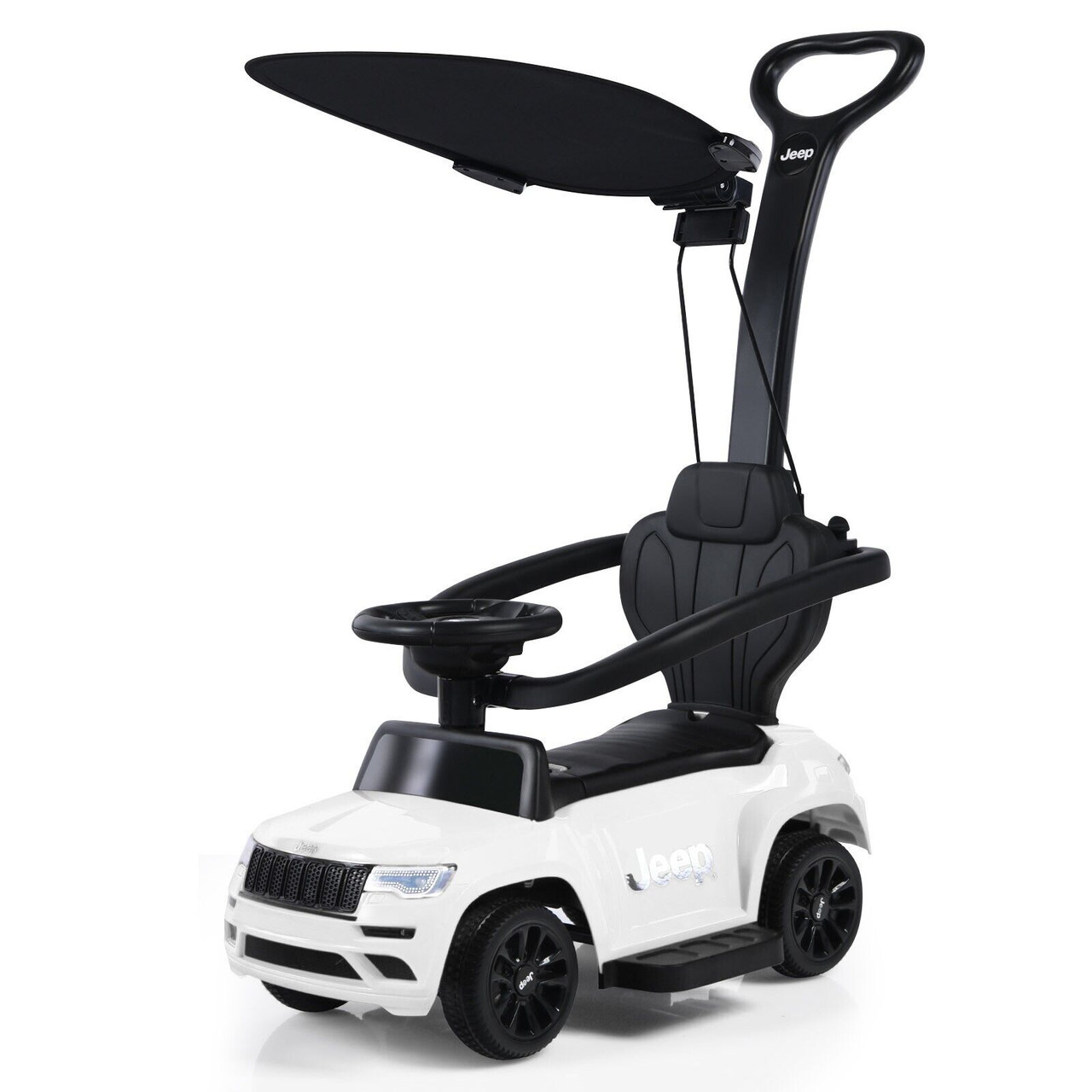 Kiddies White Licensed Jeep Foot-to-Floor 3-1 Push Car Stroller