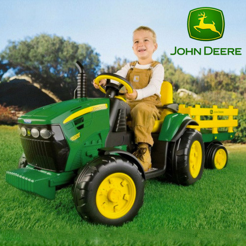 John Deere 12v Ground Force Tractor Trailer by Peg Perego Kids