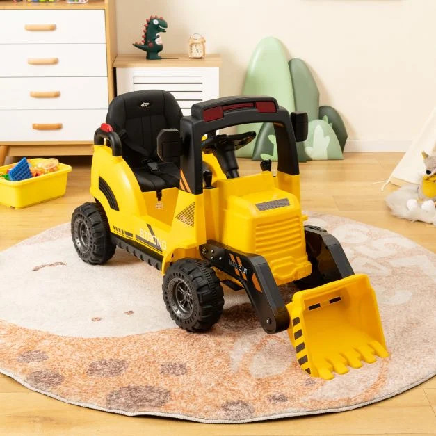 Kids 12v Sit-on Leaf Collector Digger Truck with Remote Control