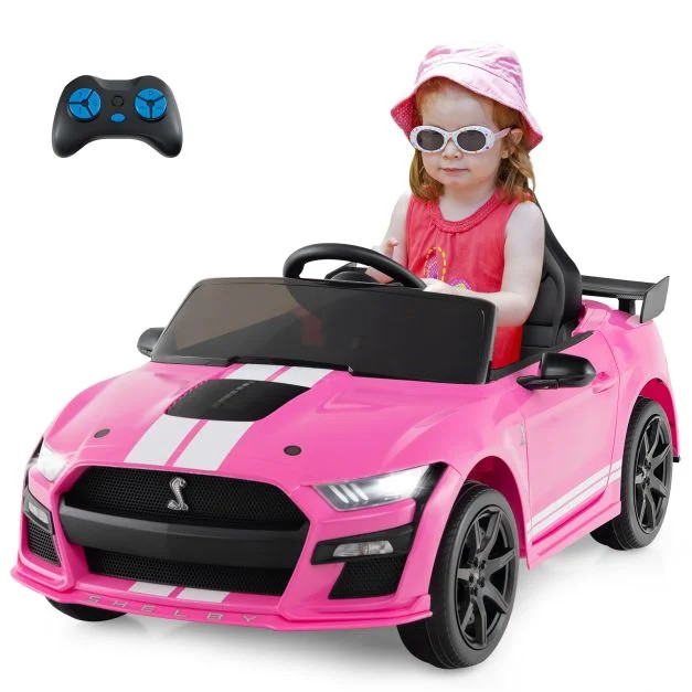 Girls Pink Official 12v Ford Mustang GT Cobra Kids Electric Car