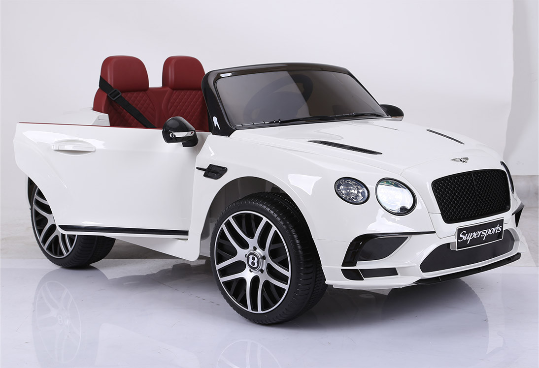Official 12v White New Shape Bentley Super GT Kids Electric Car