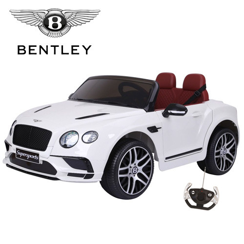 Official 12v White New Shape Bentley Super GT Kids Electric Car