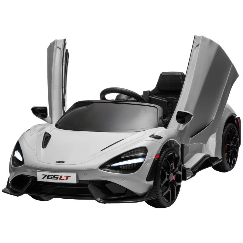 Kids 12V Official White McLaren 765-LT Ride in Sports Super Car