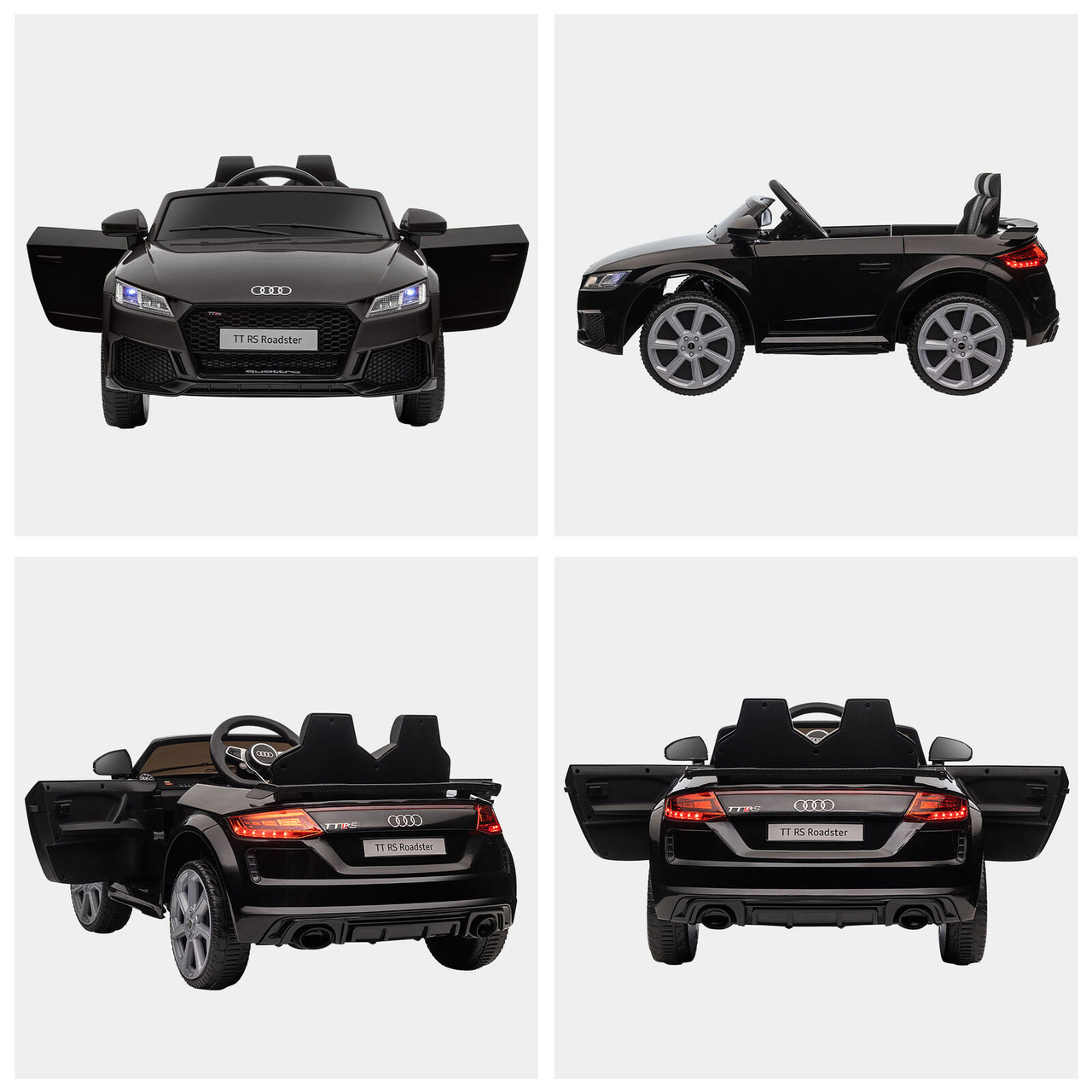 Remote Control Audi Tt Rs 12v Ride On Car Kids 12v 2-Motor Black