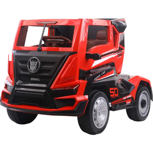 Red Optimus Prime Transformers Style 24 Volt with Free Transporter Trailer