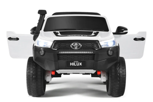 white 24v 2 x Leather Seat 4WD Official Childs Ride on Toyota Hilux Off-Roader