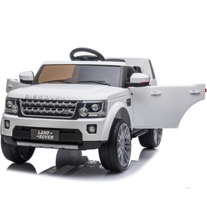 Licensed 12v white Land Rover Discovery HSE with Opening Doors