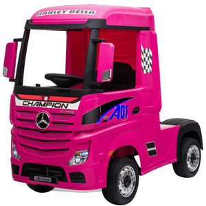 Pink 24v Battery Powered Sit-in Lorry with Lights, Sounds & Remote