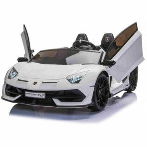 Kids 24V White Lamborghini SVJ 2-Seat Ride on Drifting Sport Car