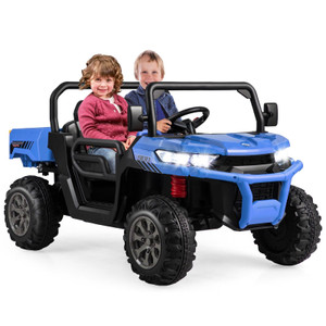 12V Blue 2-Seat Kids Sit-in Truck Polaris with Rear Tipper