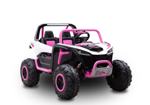 Kids 24v Twin Seat UTV Big Wheeled Ride on Pink Buggy