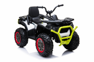 Kids 24v  Elite White 4WD Sit-On Battery Powered Quad Bike