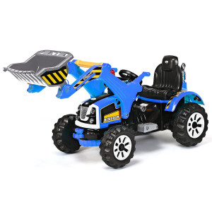 Childs Blue Ride On 12V Electric Power Sit On Working Digger Toy