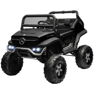 Kids Two Seat 12v Mercedes Unimog EVA Kids Mega Black