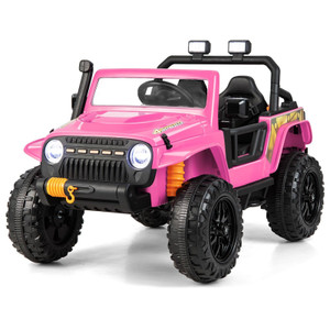 Girls Pink 12V 2-Seat 12V Electric Sit-On Rescue UTV & Remote