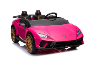 Kids 2 Seat Pink Official 24v Lamborghini Huracan 4WD Rideon Car