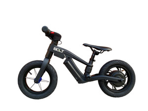 Kids Sit-on Black Bolt  24v Mini Electric Off Road Balance Bike