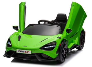 Kids 12V Official Green McLaren 765-LT Ride in Sports Super Car