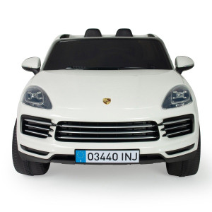 Kids White Injusa Official 12V Porsche Cayenne Twin Seat SUV