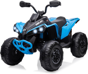 Kids Blue 24v 4WD Official Can Am Sit-On Electric Power Quad Bike