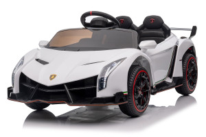 12v Kids White Lamborghini Veneno Ride On Sports Car & Remote