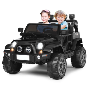 Kids 2 Seat Black Adventurer 12v Large Ride On Truck & Remote
