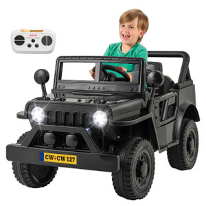 Kids Black Mamba Explorer 12v Ride On Battery Powered Wagon
