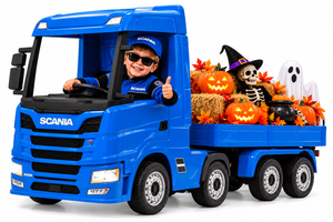 Kids 24v Licensed Red 4WD Scania Ride On Lorry & Free Trailer