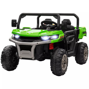 Kids 12V Green 2-Seat Sit-in Polaris Truck  With Rear Tipper