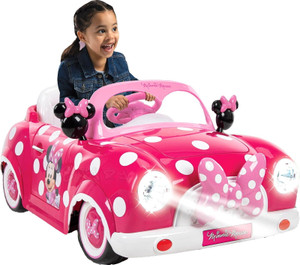 Girls Official Pink Minnie Mouse Disney Ride on Car with Lights