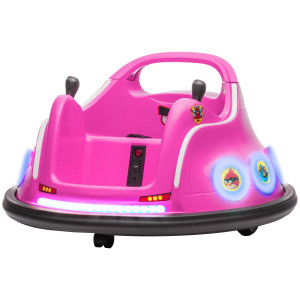 Girls Pink 12v 360 Spinning Kids Bumper Waltzer Car & Remote