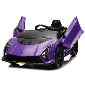 Kids Official Purple Lamborghini Autentica 12v Ride on Super-Car