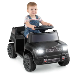 Kids Compact Official Black JEEP 12v Battery Ride On Truck