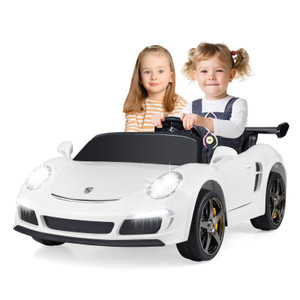 24V 2 Seat Official White 4WD Porsche RUF Ride-On Sports Car