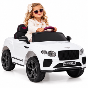 Kids White Boss Spec 12V Bentley Bentayga S Kids Ride-On Car