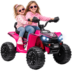 Girls 2 Seat 24v Super-Suspension Off-Road Ride on Pink Quad