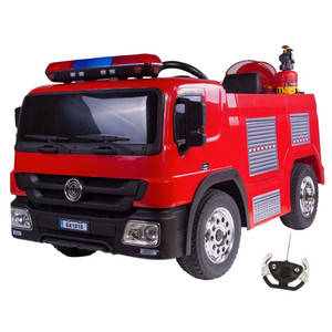 Kids 12v Electric Ride On Fire Engine Truck with Lights & Sounds