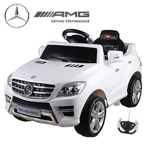 Kids White Official ML350 Compact Mercedes 12v Ride On Jeep