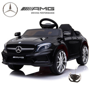 Kids 12v Black Official Mercedes GLA45 Ride On Car with Remote