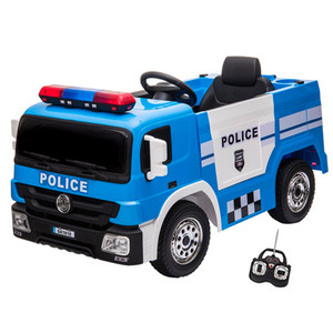 Kids 12v Electric Ride On Police Truck with Parental Remote