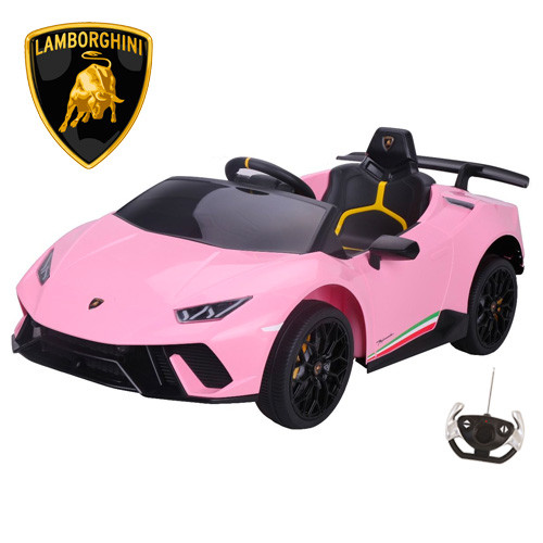 Pink Official 12v Lamborghini Huracan Electric Ride on Supercar