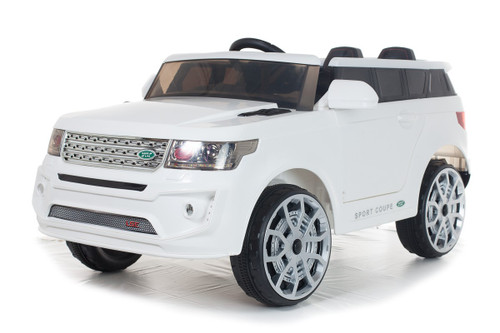 12v White Vogue Style Sit-in SUV with Sounds, Remote & Lights