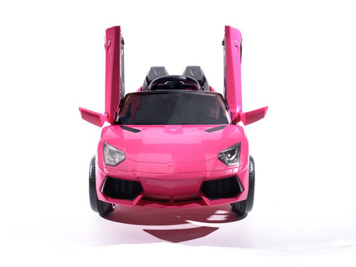 12v Pink Lambo Style Sports Car with Scissor Doors & Remote