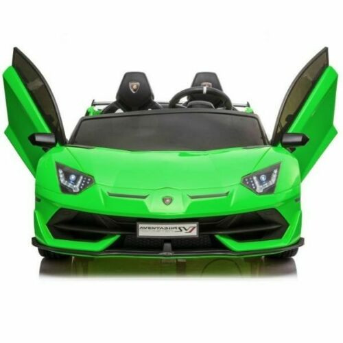 24V 2 Seat Ride on Licensed  Green Lamborghini SVJ inc Scissor Doors & Remote